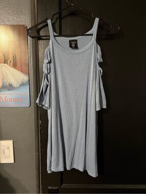 Hippie Chic Light Blue Cold-Shoulder Top